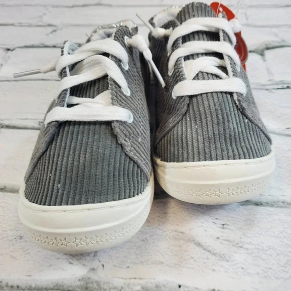 Grey Corduroy Little Girl Shoes - Picture 5 of 10